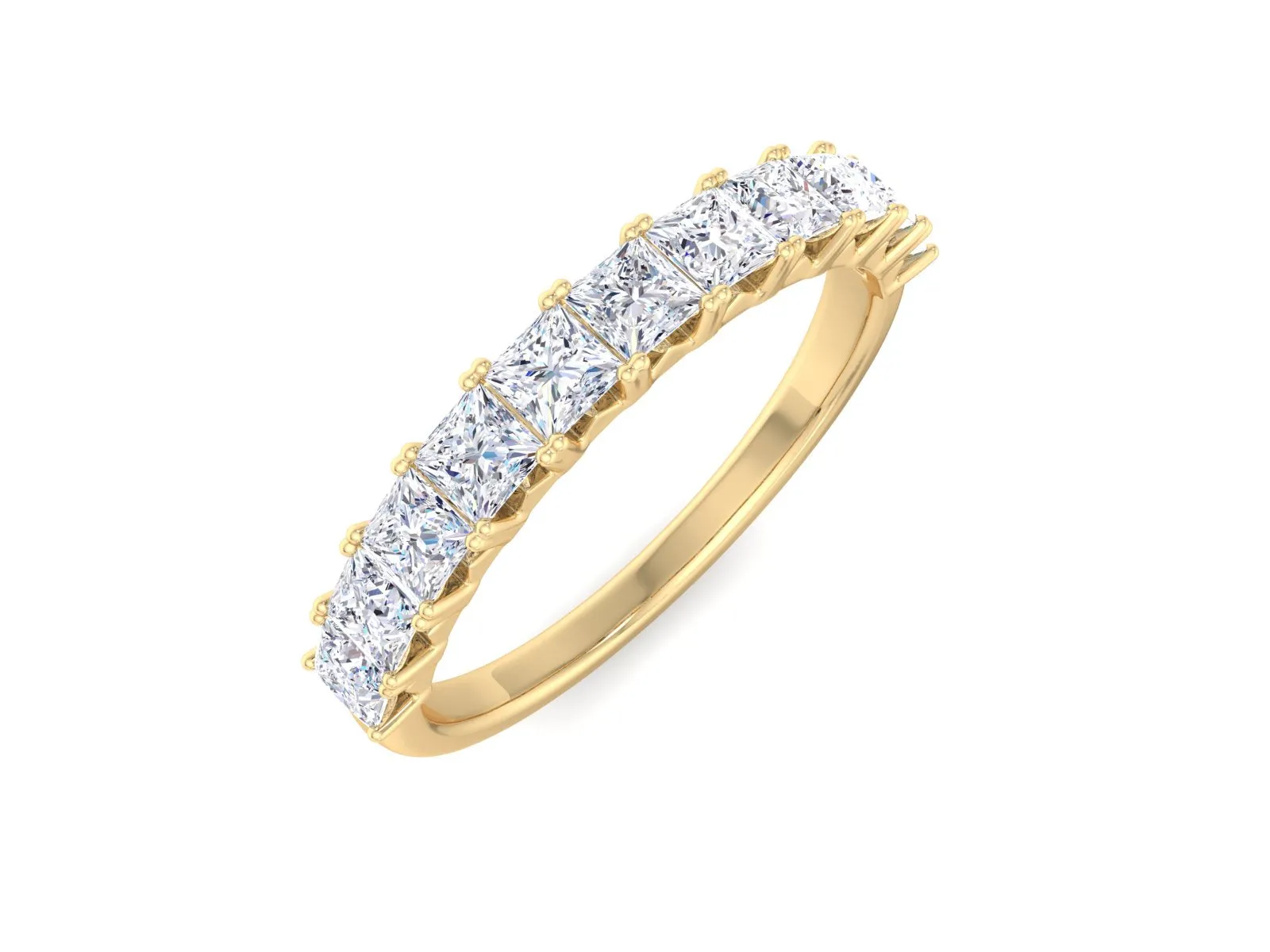 1.10 CT Each Princess Cut Lab Diamond Stackable Band
