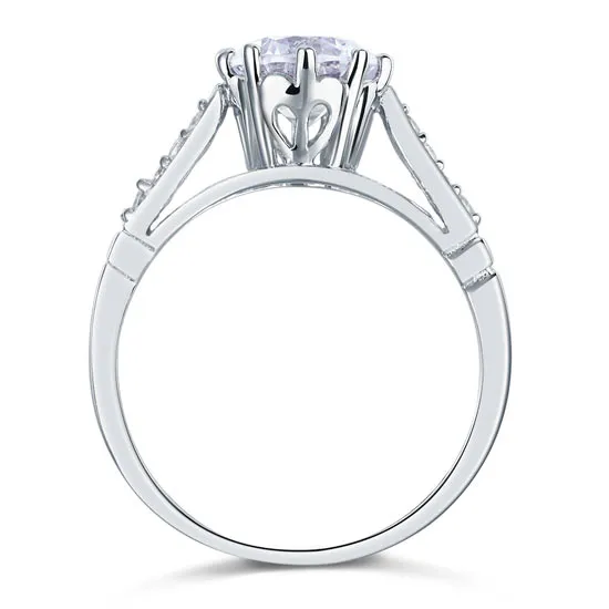 2 Carat Round Cut Ring Solid 925 Sterling Silver Wedding Anniversary Engagement XFR8098