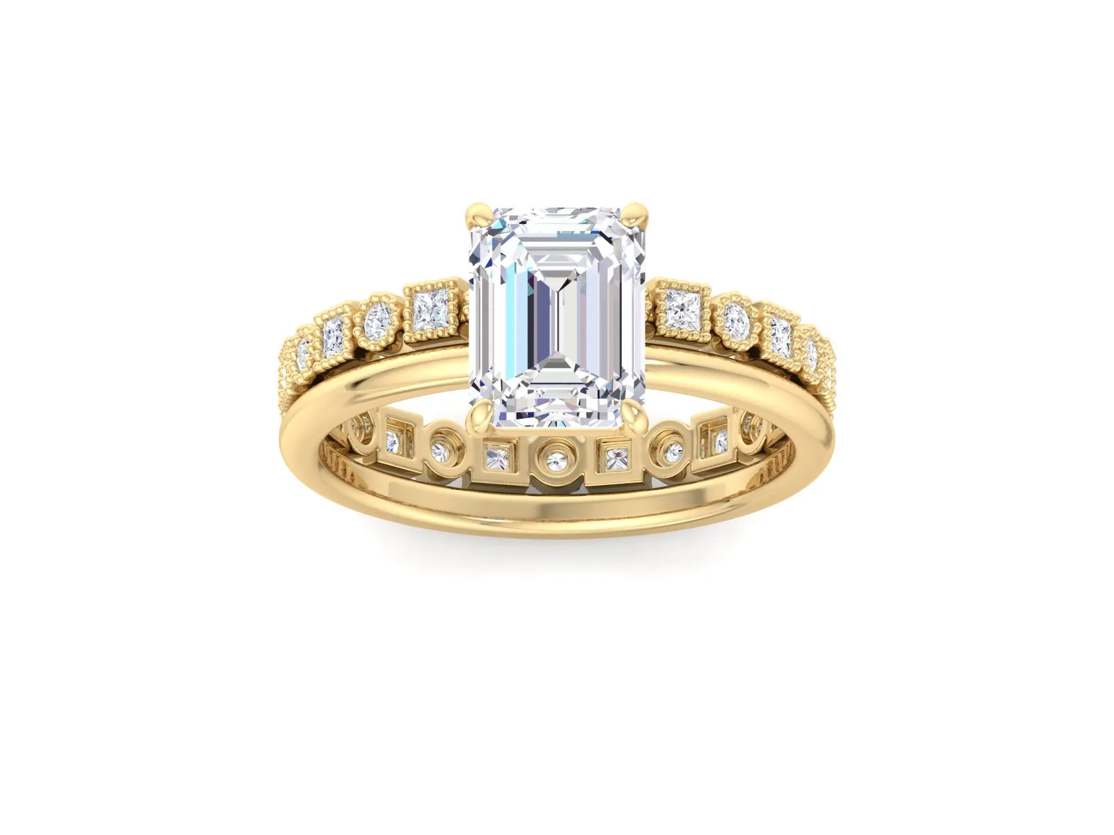 2.17 Carat IGI Certified E/VVS2 Lab Grown Emerald Cut Diamond Engagement Ring