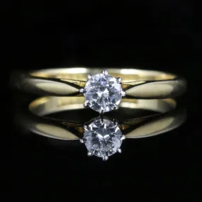 Antique Victorian Diamond Solitaire Ring 18Ct Platinum