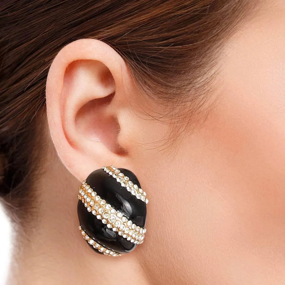 Black and Gold Dome Stud Earrings: Your Ultimate Fashion Statement!