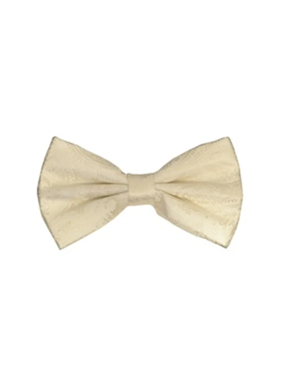 Cream Paisley Bow Tie