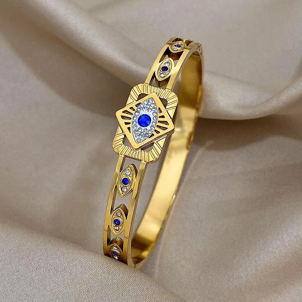 Golden Azure Eye Bracelet