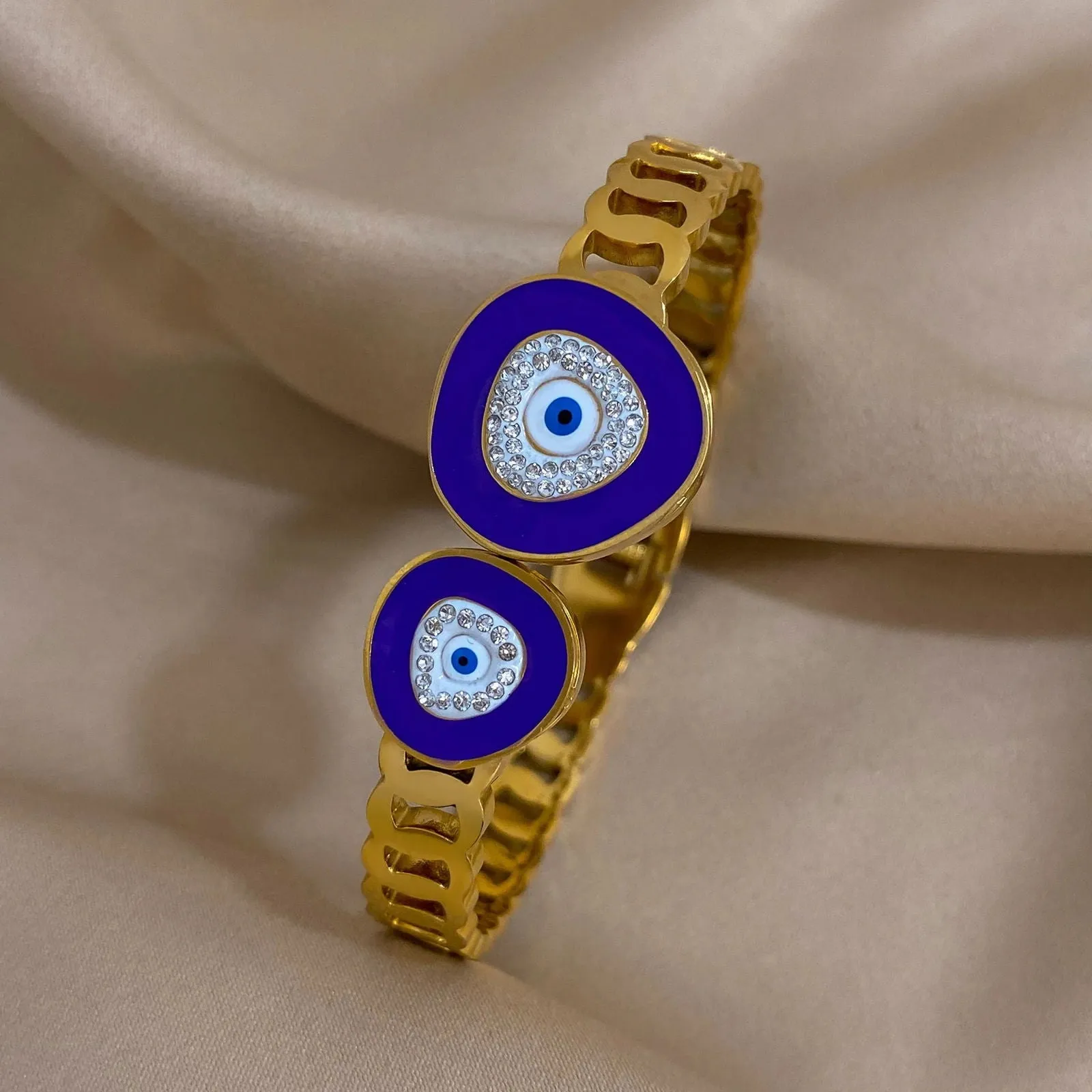 Golden Azure Eye Bracelet
