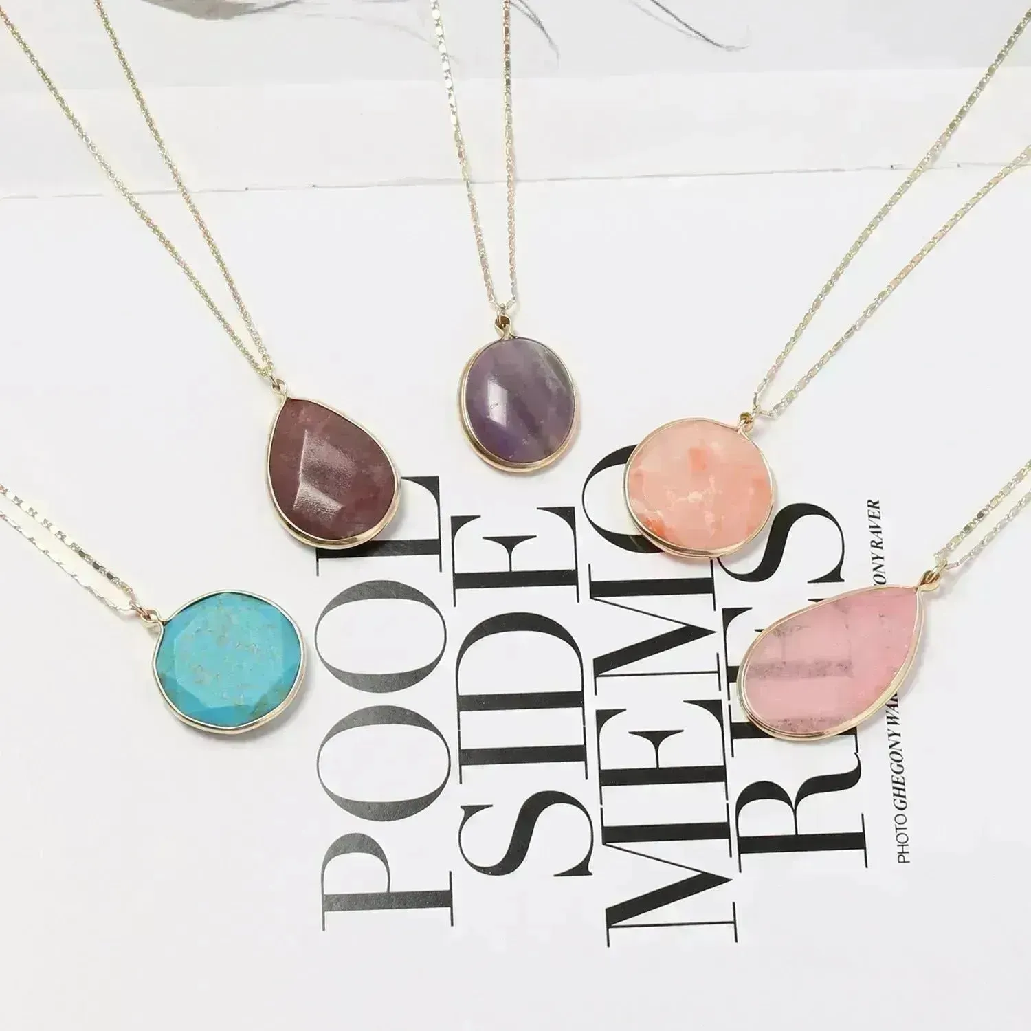 Personalized stone short Dress necklace Unisex