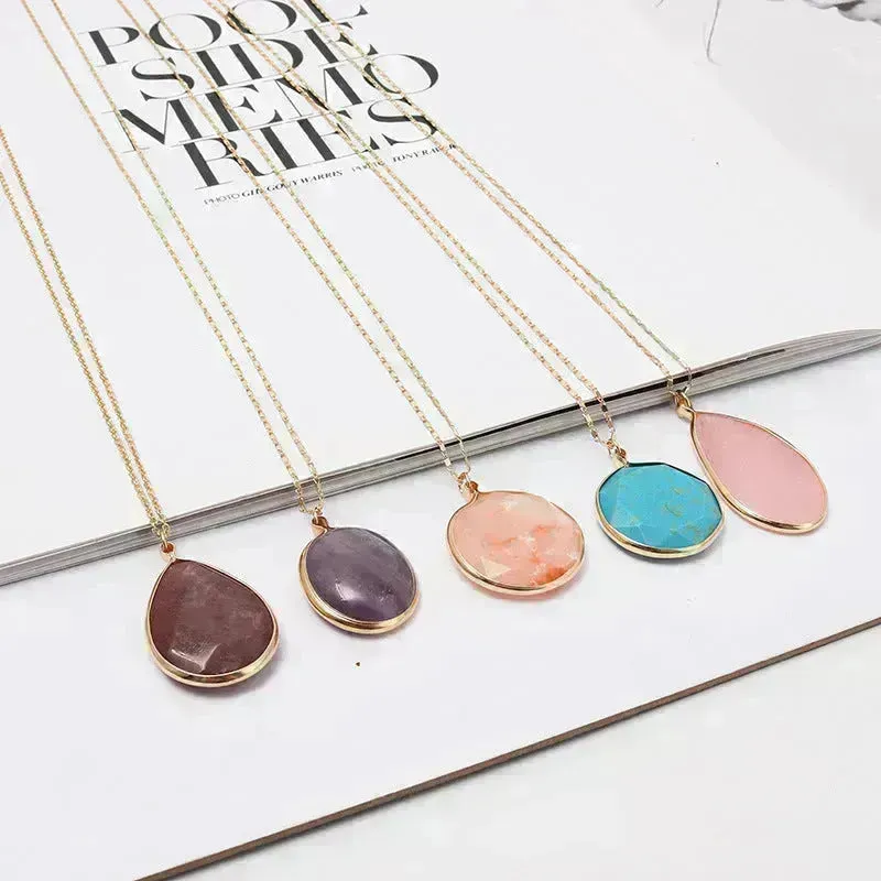 Personalized stone short Dress necklace Unisex