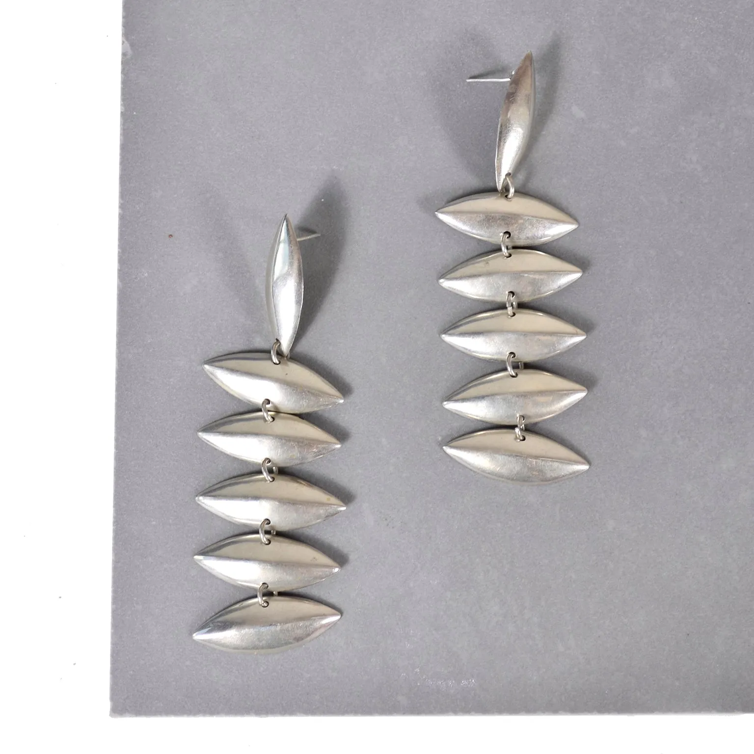 Sterling Silver Pierced Vintage Earrings Dangling Tiers Made in Mexico