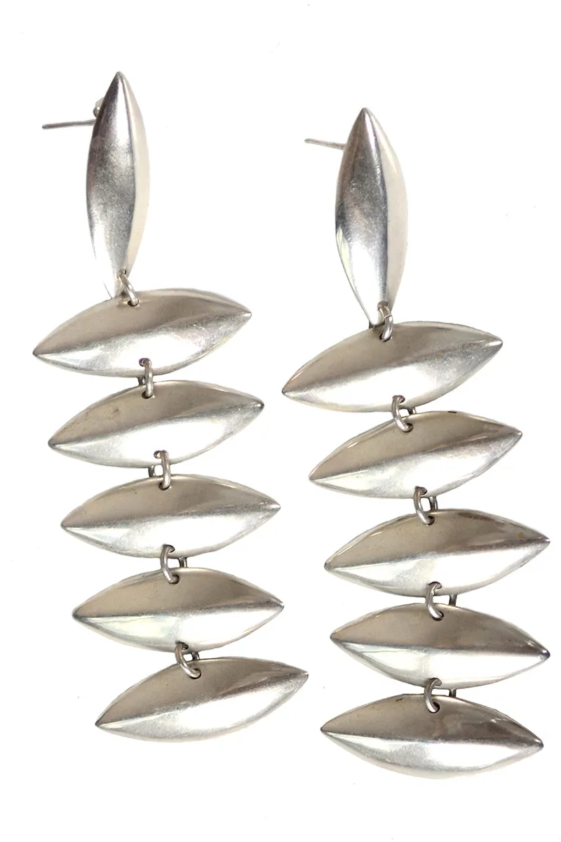 Sterling Silver Pierced Vintage Earrings Dangling Tiers Made in Mexico